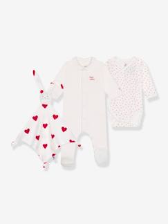 Baby-Set: Strampler, Wickelbody & Schmusetuch PETIT BATEAU -  - [numero-image]