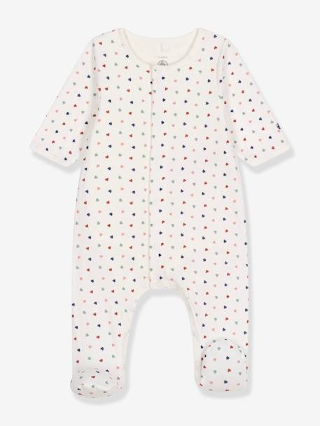 2-in-1-Strampler mit Body PETIT BATEAU, Herzen - weiß bedruckt - 1