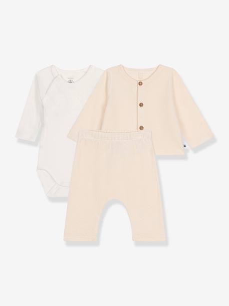 Baby-Set: Wickelbody, Jacke & Hose PETIT BATEAU - beige - 1