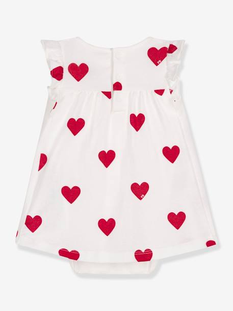 Mädchen Bodykleid PETIT BATEAU, Herzen weiß 2