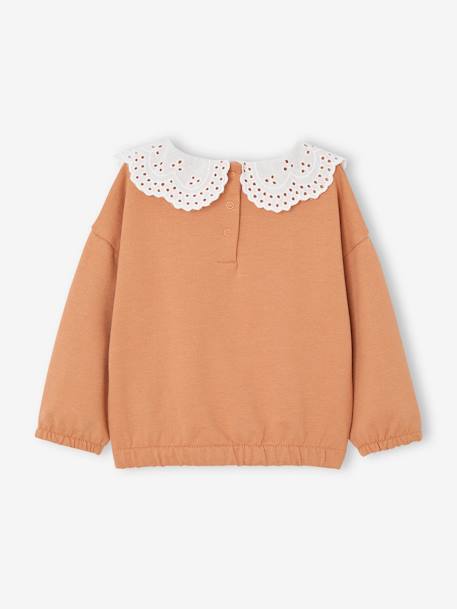 Baby Sweatshirt mit Recycling-Polyester karamell+salbeigrün+vanille 2