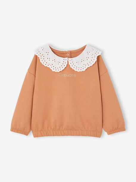 Baby Sweatshirt mit Recycling-Polyester karamell+salbeigrün+vanille 5