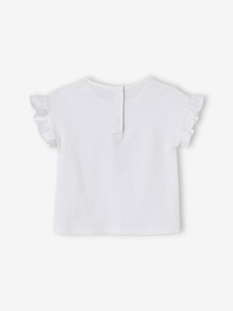 Baby T-Shirt mit Flatterärmeln Oeko-Tex wollweiß 4