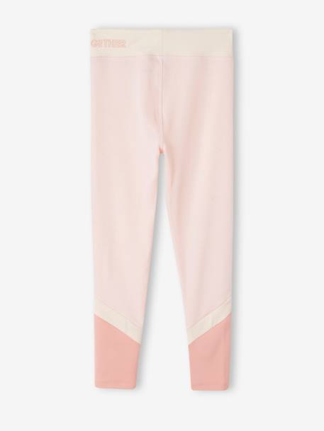 Mädchen Sportleggings - grau meliert+rosa - 6