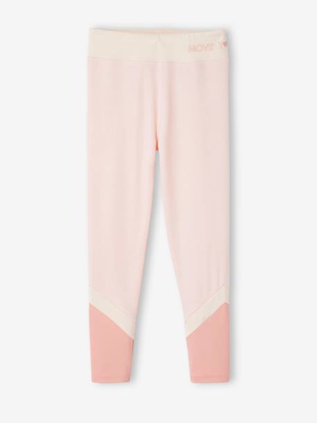 Mädchen Sportleggings - grau meliert+rosa - 5