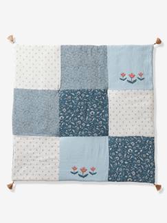 Babyartikel-Baby Patchwork-Spieldecke/ Laufstalleinlage INDIEN BLUME, Quasten