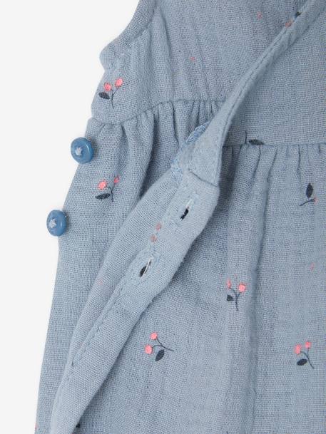 Baby-Set aus Musselin: Kleid & Sonnenhut blau chambray 5