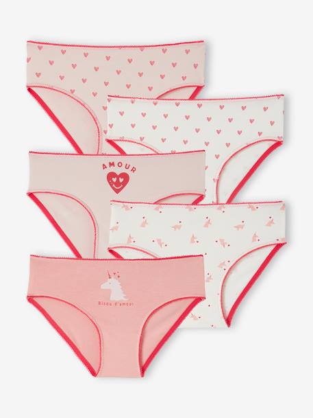 5er-Pack Mädchen Slips mit Bio-Baumwolle - rosa - 1