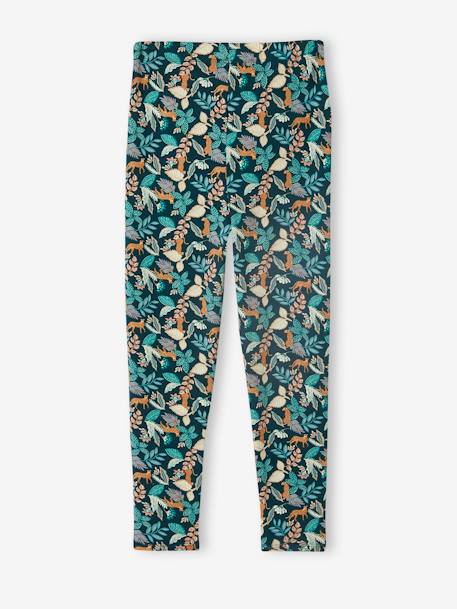 Mädchen Leggings - blau indien blume+grün+hellbeige leoprint+pudrig rosa - 5