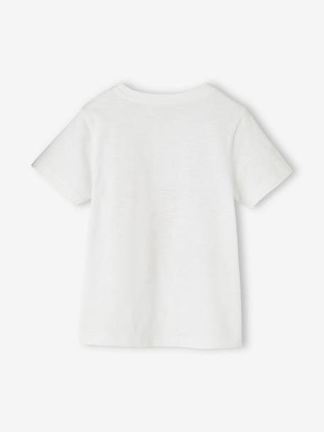 Jungen T-Shirt, Tierprint weiß+wollweiß+ziegel 2