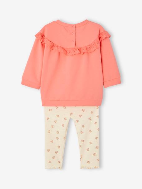 Baby-Set: Sweatshirt & Leggings Oeko-Tex - fuchsia+karamell - 4