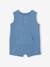 Baby Kurzoverall aus Sweatware Oeko-Tex - blau+himmelblau - 1