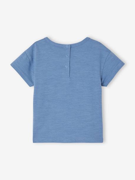 Jungen Baby T-Shirt mit Message-Print blau+wollweiß 4