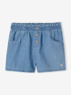 Maedchenkleidung-Mädchen Jeansshorts mit Dehnbund