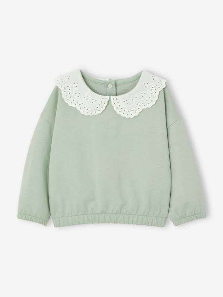 Baby Sweatshirt mit Recycling-Polyester karamell+salbeigrün+vanille 6