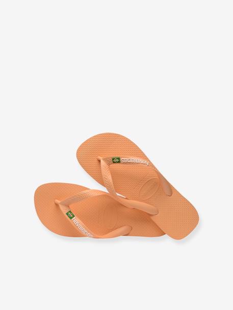 Kinder Zehenpantoletten Brasil Logo HAVAIANAS gelb+pfirsich 11