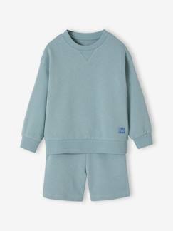 Jungenkleidung-Sets-Jungen Sport-Set: Sweatshirt & Shorts, personalisierbar Oeko-Tex