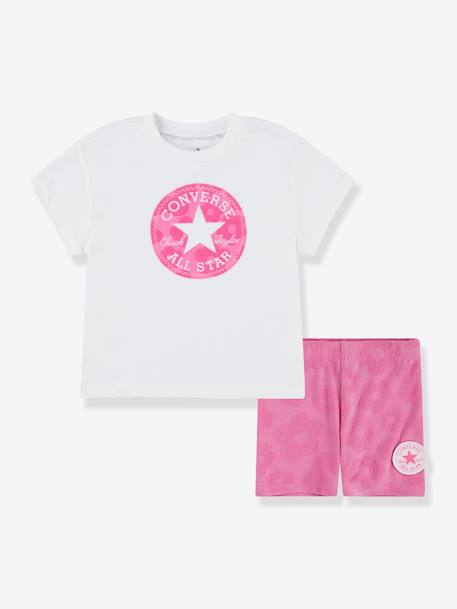Mädchen-Set: Shorts & T-Shirt CONVERSE - weiß+rosa - 1
