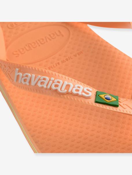 Kinder Zehenpantoletten Brasil Logo HAVAIANAS - gelb+pfirsich - 9