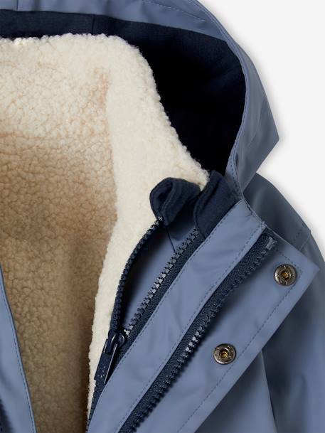 Jungen 3-in-1-Regenjacke mit Fleeceweste - graublau - 7