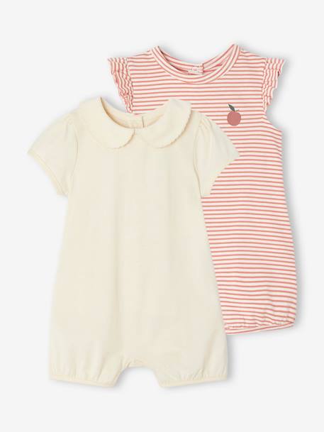 2er-Pack Baby Sommer-Overalls Oeko-Tex altrosa 1