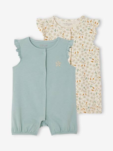 2er-Pack Baby Sommer-Overalls - mintgrün - 1