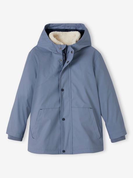 Jungen 3-in-1-Regenjacke mit Fleeceweste - graublau - 1