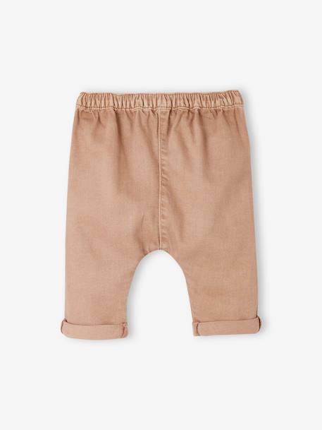 Bestickte Baby Pluderhose, Denim - bleached+cappuccino - 6