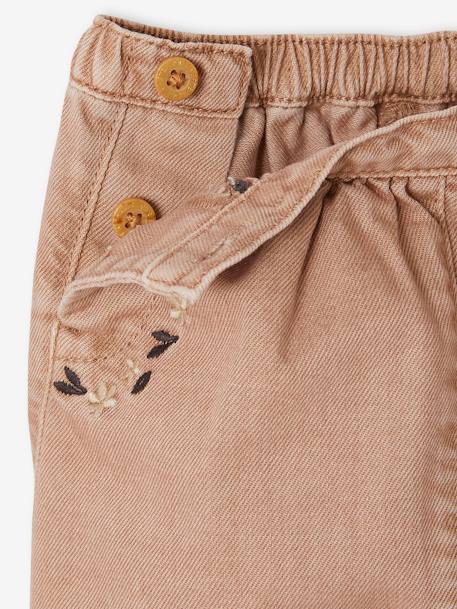 Bestickte Baby Pluderhose, Denim bleached+cappuccino 8