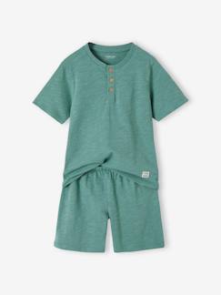 Jungenkleidung-Schlafanzüge-Kurzer Jungen Schlafanzug aus Slub-Jersey Oeko-Tex