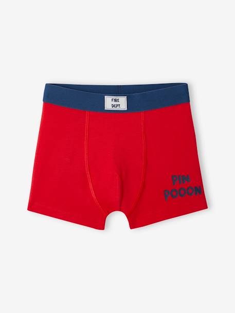 5er-Pack Jungen Boxershorts mit Bio-Baumwolle, Feuerwehr aquamarine 3