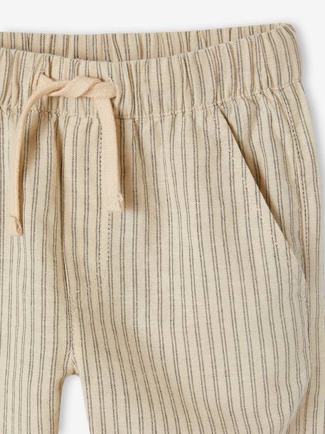 Weite Jungen Hose mit Streifen, Leinen-Mix beige gestreift 5