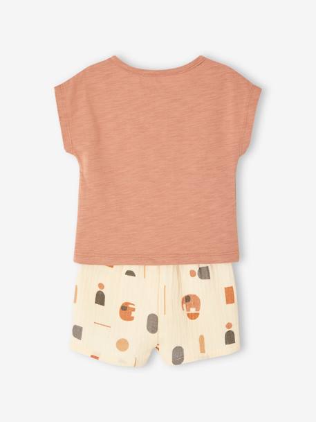 Baby-Set: T-Shirt & Shorts mintgrün+mokka 12