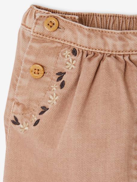 Bestickte Baby Pluderhose, Denim - bleached+cappuccino - 7