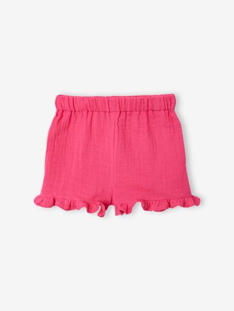Mädchen Baby-Set: Bluse, Shorts & Haarband - rosa/fuchsia - 5