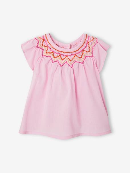 Mädchen Baby-Set: Bluse, Shorts & Haarband - rosa/fuchsia - 4
