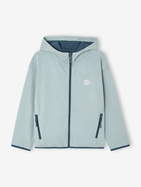 Jungen Sportjacke mit Kapuze Oeko-Tex - aqua - 1