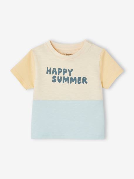 Baby T-Shirt, Colorblock Oeko-Tex - himmelblau - 1