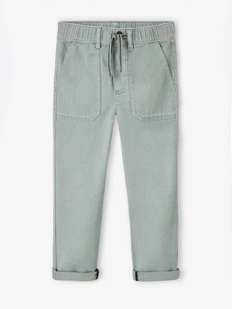 Jungen Hose mit Schlupfbund Oeko-Tex graublau+moosgrün+nachtblau 1