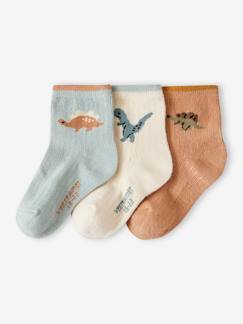 Babymode-3er-Pack Jungen Baby Socken mit Dinos Oeko-Tex