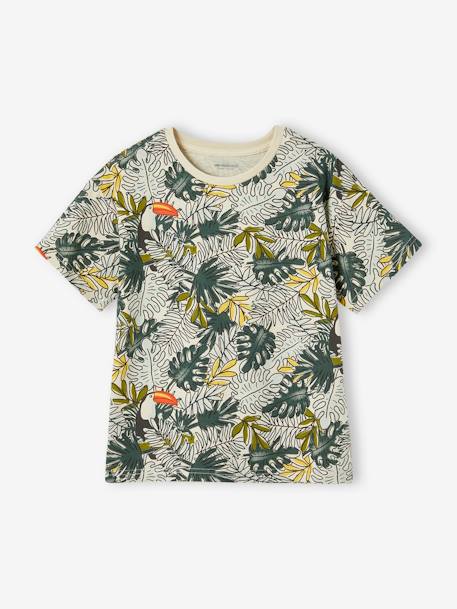 Jungen T-Shirt mit Recycling-Baumwolle Sommermotive - grün bedruckt+schieferblau+weiß bedruckt - 1