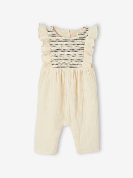 Baby Overall aus Musselin - koralle+wollweiß - 8