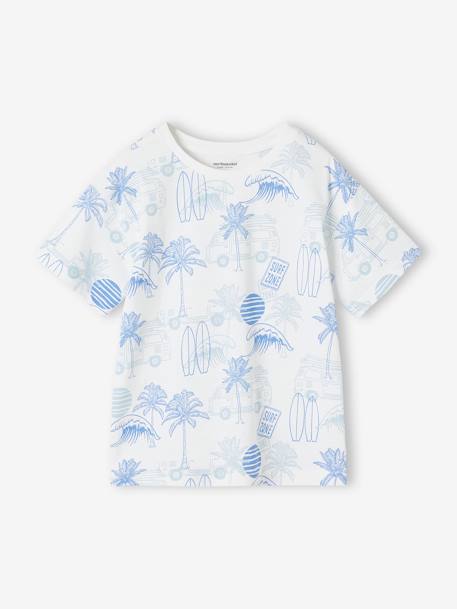 Jungen T-Shirt mit Recycling-Baumwolle Sommermotive - grün bedruckt+schieferblau+weiß bedruckt - 8