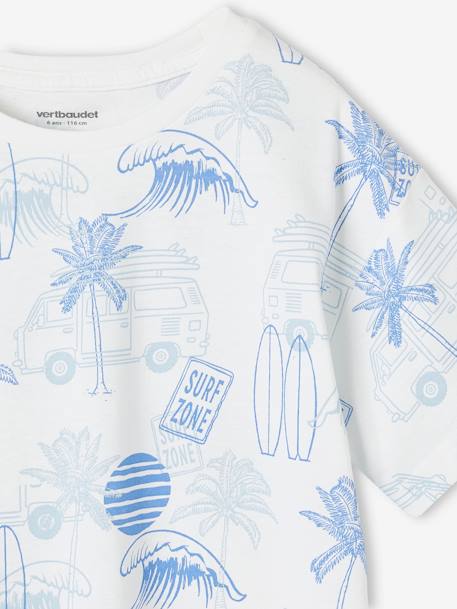 Jungen T-Shirt mit Recycling-Baumwolle Sommermotive - schieferblau+weiß bedruckt - 7