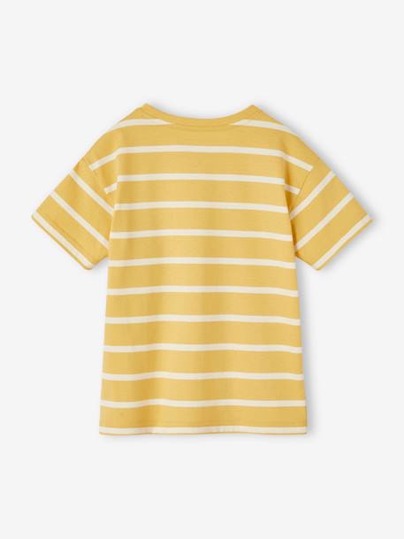 Jungen T-Shirt mit Streifen - aqua+ocker - 7