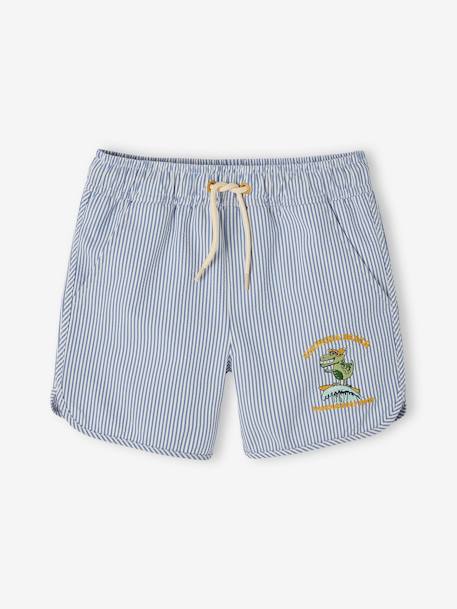 Jungen Badeshorts Oeko-Tex - blau gestreift - 3