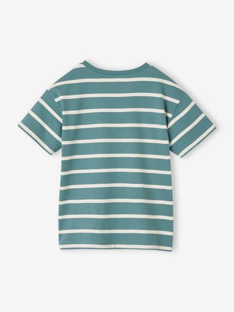 Jungen T-Shirt mit Streifen - aqua+ocker - 3