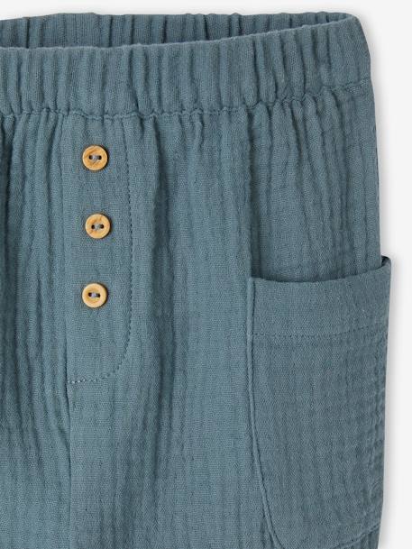 Baby Hose mit Dehnbund beige+pfauenblau 7