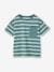 Jungen T-Shirt mit Streifen aqua+ocker 2