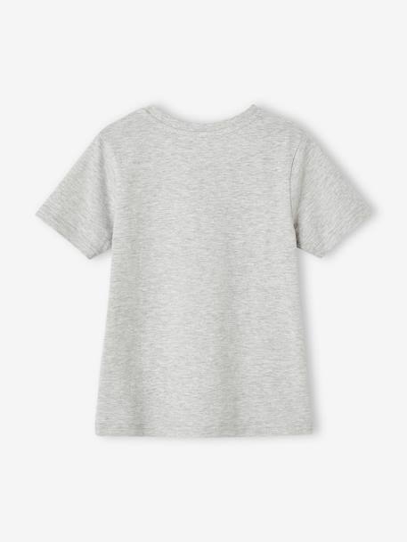 Jungen T-Shirt mit Recycling-Baumwolle Tiermotive - grau meliert+schieferblau - 3